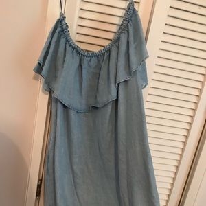 Off the shoulder denim dress